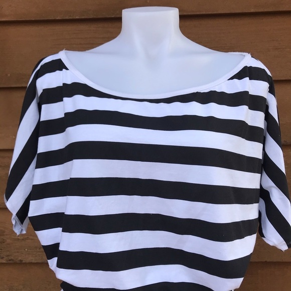 Susie Rose Black & White Blouse Striped Top - Picture 3 of 8